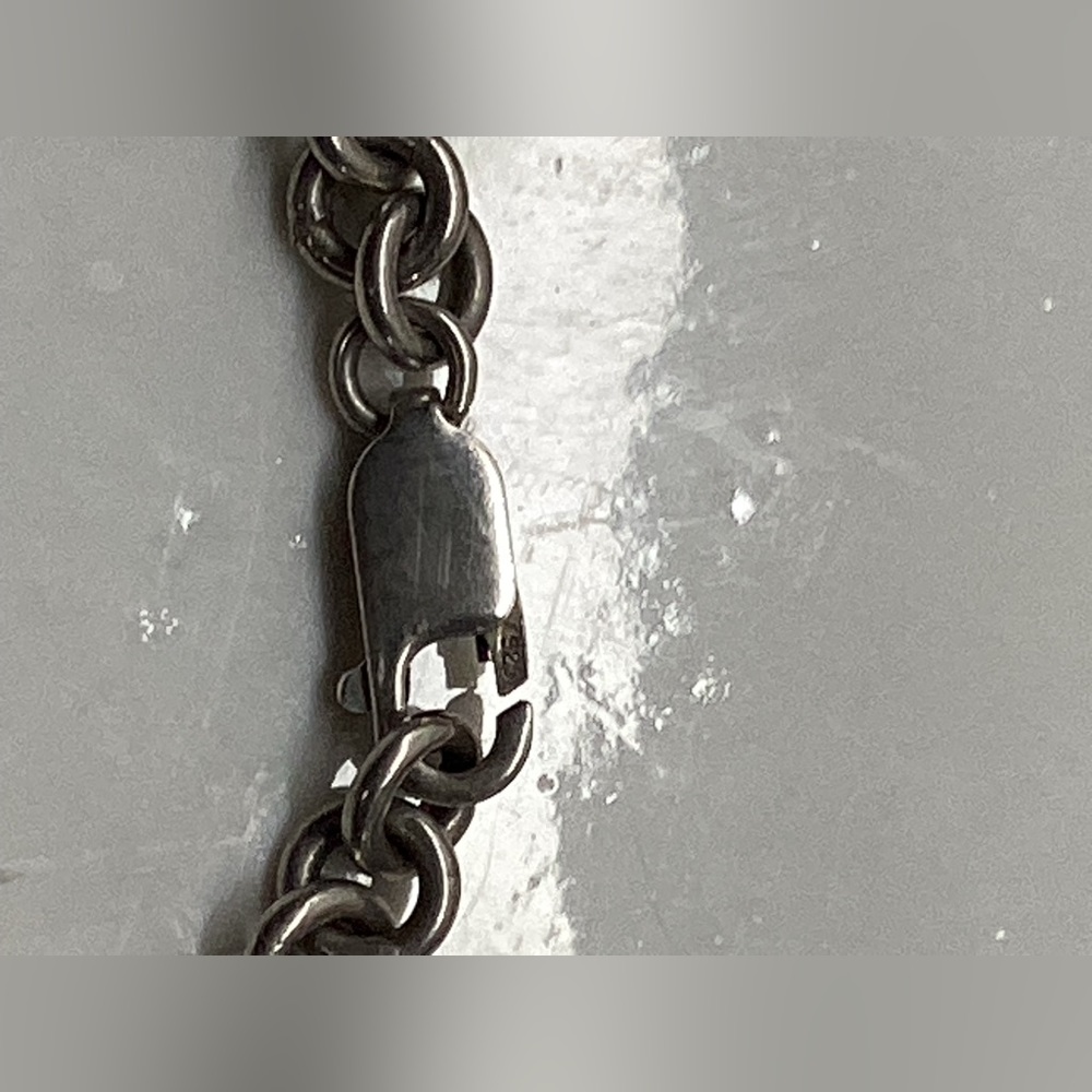 925 Silver Link Bracelet, Simulated Ruby Sterling… - image 6